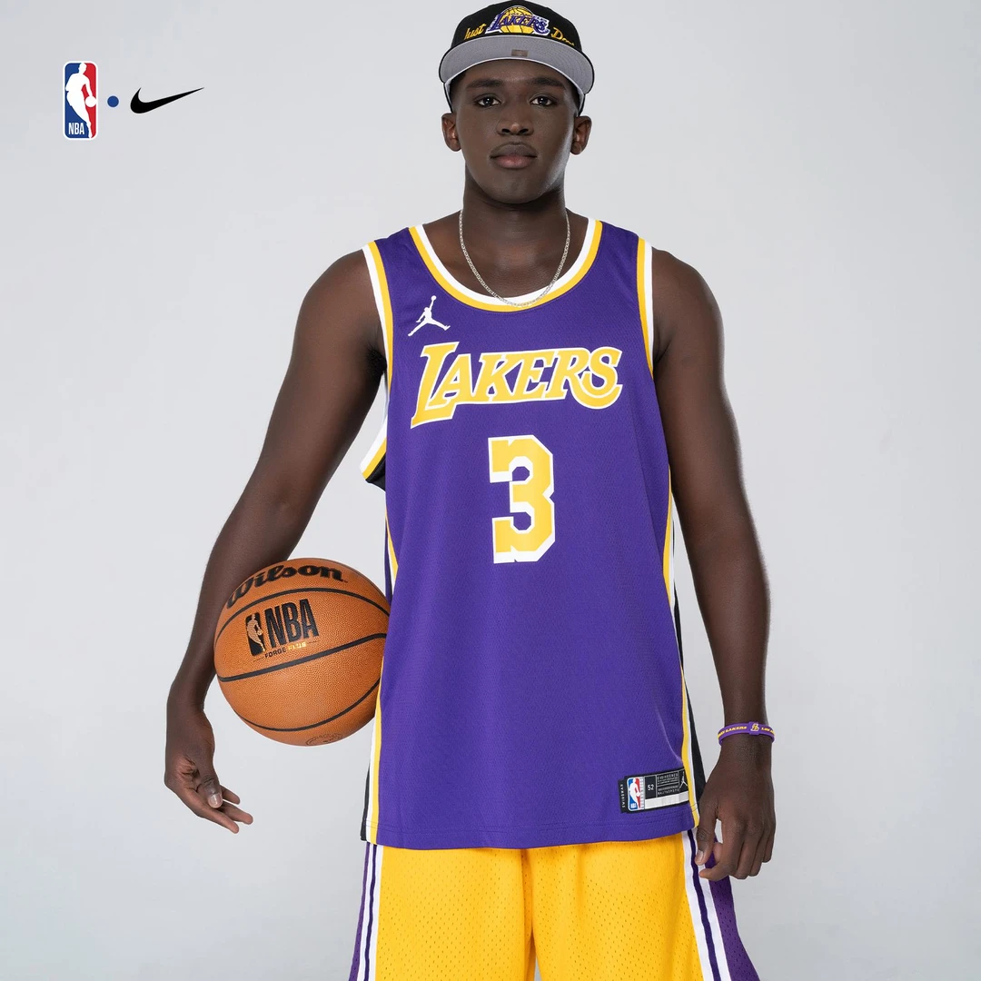 NIKE耐克NBA官方湖人队戴维斯3号男子速干球衣夏季透气训练篮球服