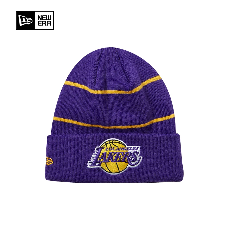 NBA New Era 洛杉矶湖人队 时尚百搭针织帽 运动休闲帽子
