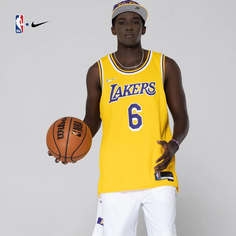 NBA-Nike詹姆斯篮球服夏季球衣男款6号Dri-FIT轻薄透气运动湖人队