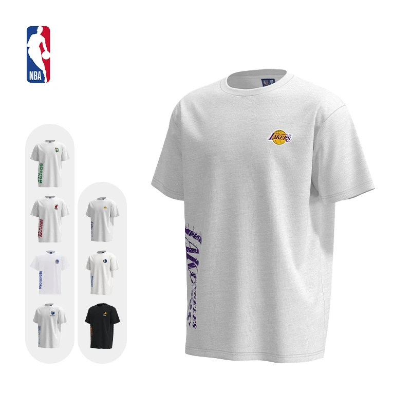 NBA官方正品夏季男士户外运动休闲短袖T恤湖人队舒适透气
