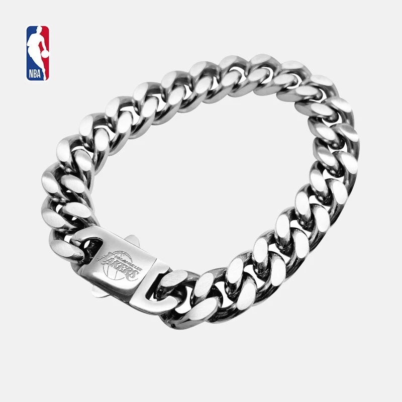 NBA官方正品男女情侣古巴手链嘻哈粗款湖人球队