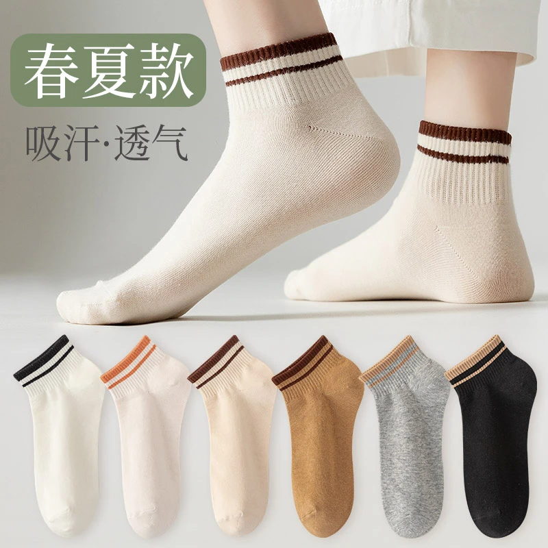 袜子女士短袜夏季薄款吸汗透气春秋款ins潮日系网红款中短筒夏天