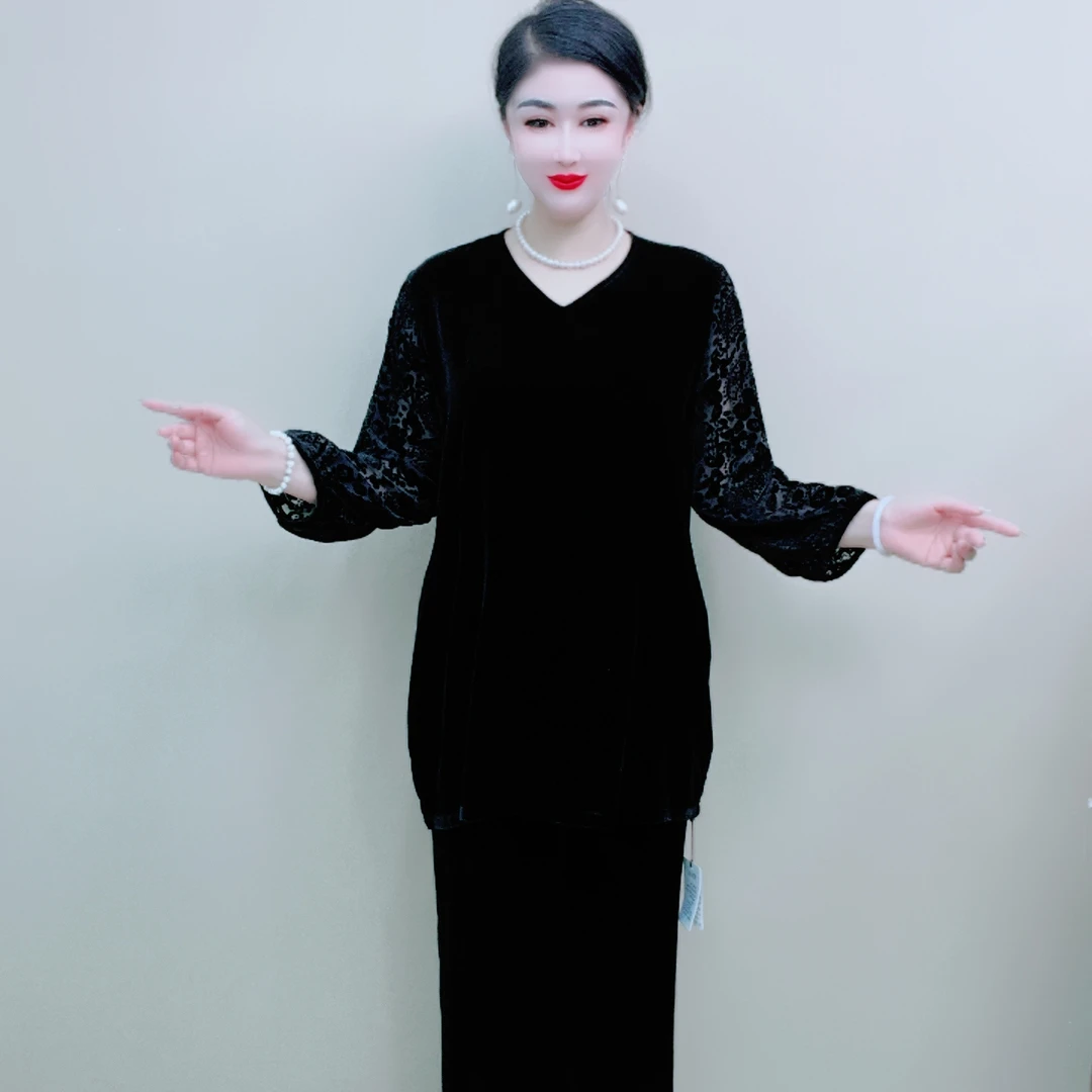 桑蚕丝大衫时尚高档气质百搭减龄宽松大码88A6016-4166