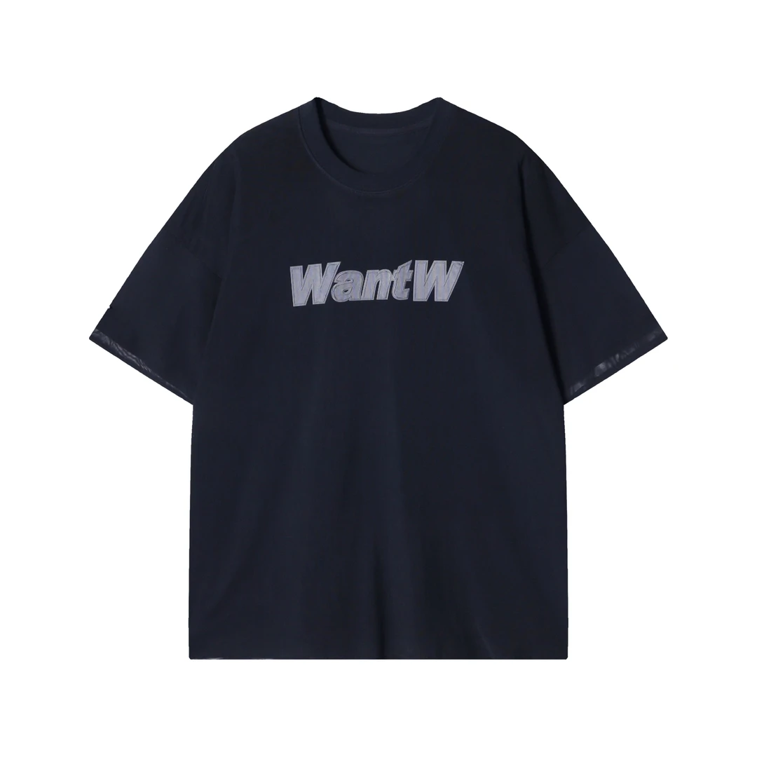 夏季新款针织立体字母印花男士短袖潮流百搭上衣宽松复古T恤