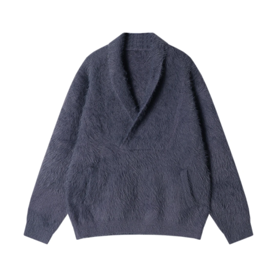 秋冬季新款时尚个性V领设计感气质毛衣慵懒风简约高级感针织衫