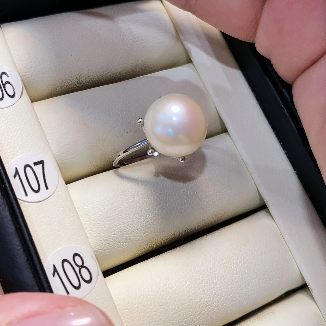 淡水珍珠戒指银S925镶嵌