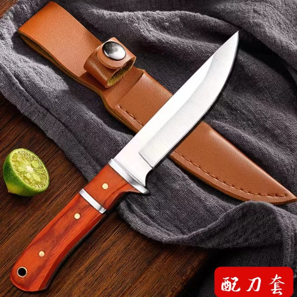户外肉刀红木手柄瑶夫人手工锻打割肉削皮多功能水果刀具锋利耐用