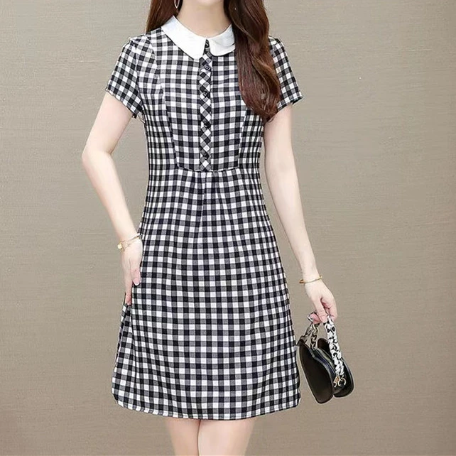 夏季新款休闲连衣裙女韩版宽松显瘦减龄中款时尚气质小个子裙子