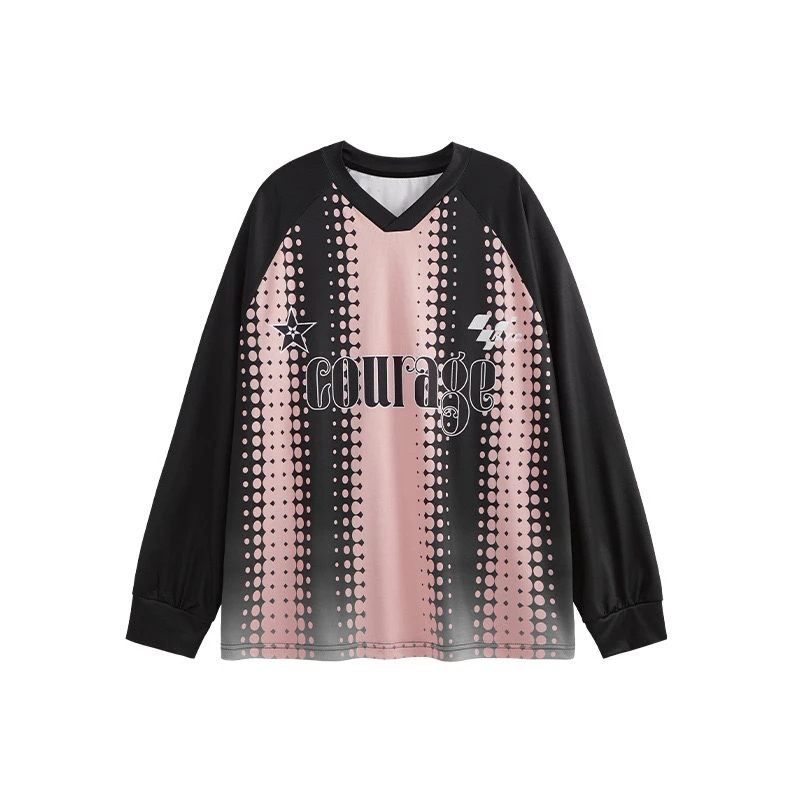潮牌网点渐变数码印长袖上衣