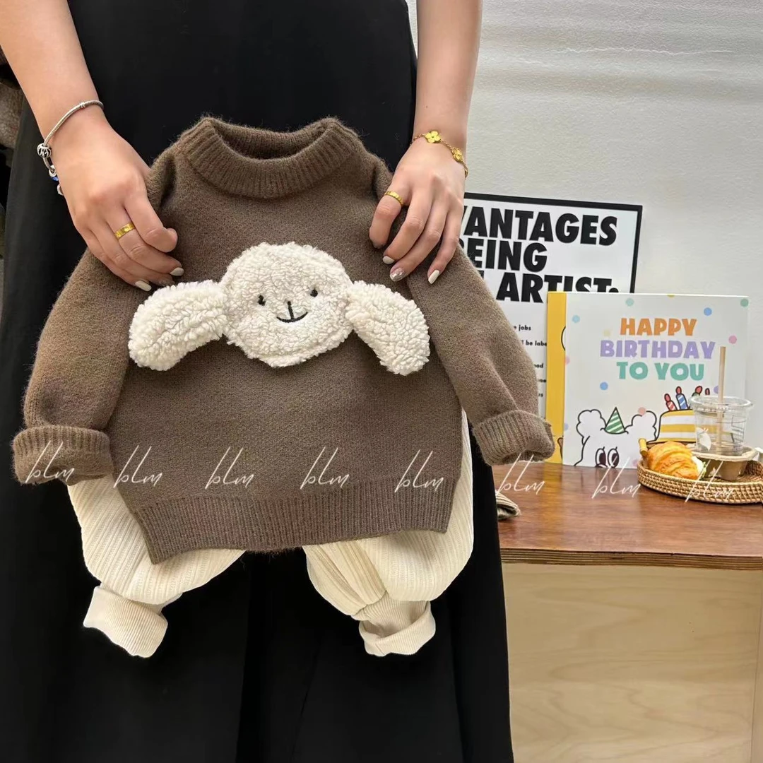 【菠萝米】冬款可爱款加厚版小羊肖恩套头毛衣 A1056