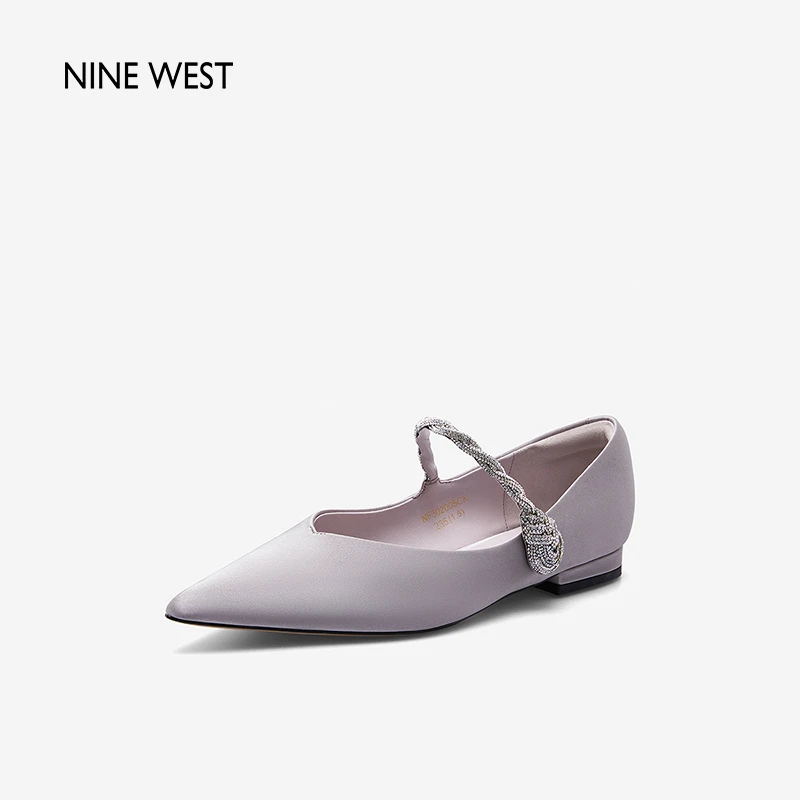 Nine West/玖熙新款女巫鞋尖头时尚气质低跟浅口平底鞋NF302005CK