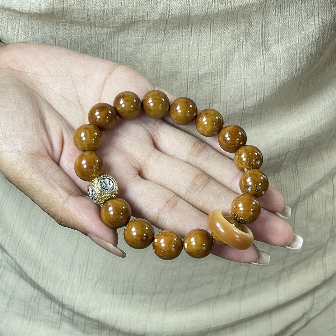 紫金鼠单圈正圆新款手串文玩佛珠男绕指柔菩提籽12~13mm