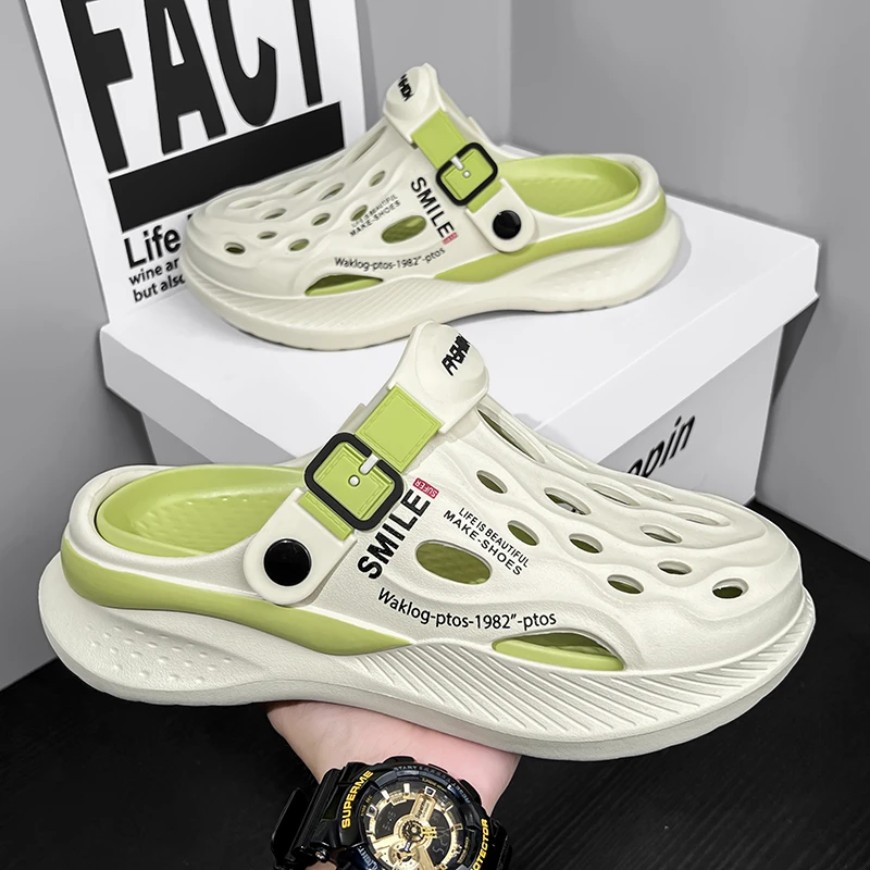 兴梵2024夏季室外休闲时尚不臭脚网红软底外穿沙滩鞋拖鞋包头拖鞋