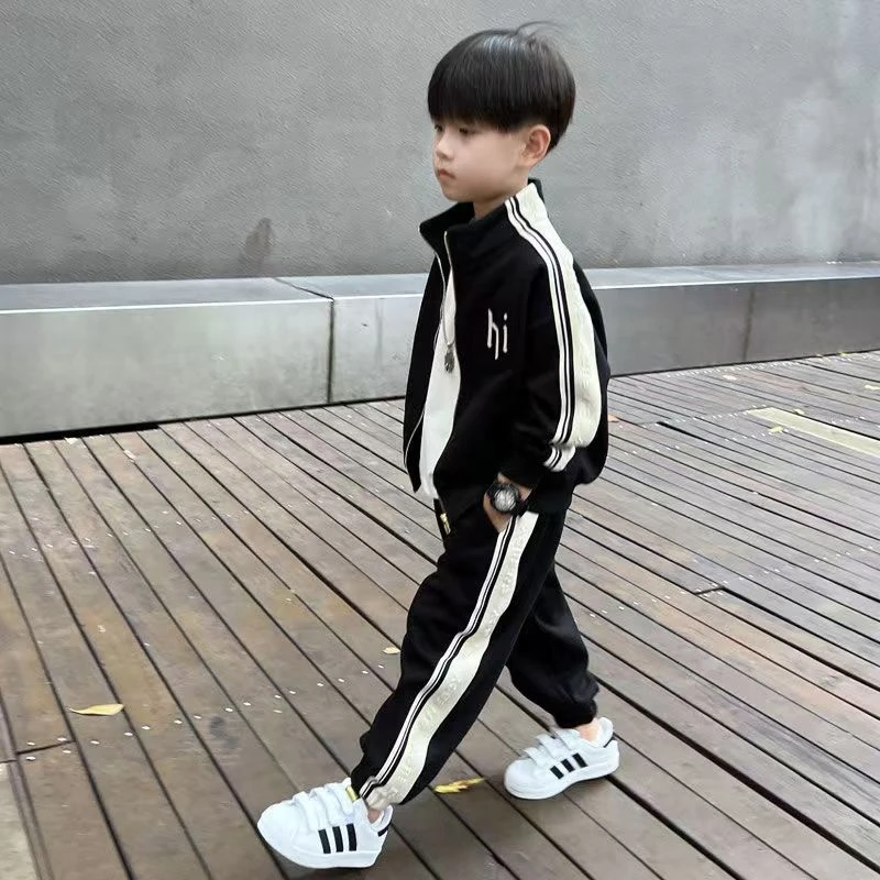 男童秋季运动套装2025新款中童帅气休闲拉链外套裤子两件套童装潮