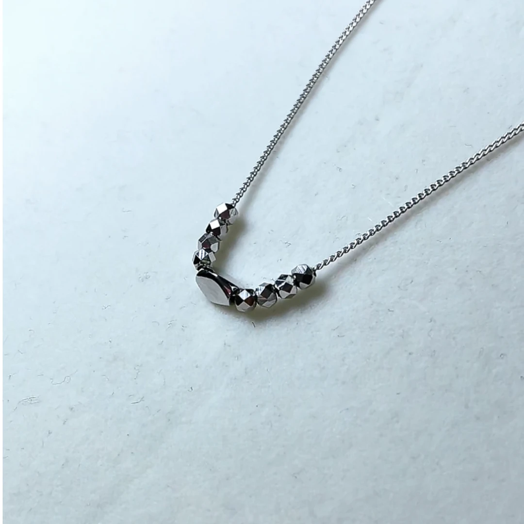 925银银制品 转运珠s925纯银项链时尚轻奢气质百搭小众简约坠链