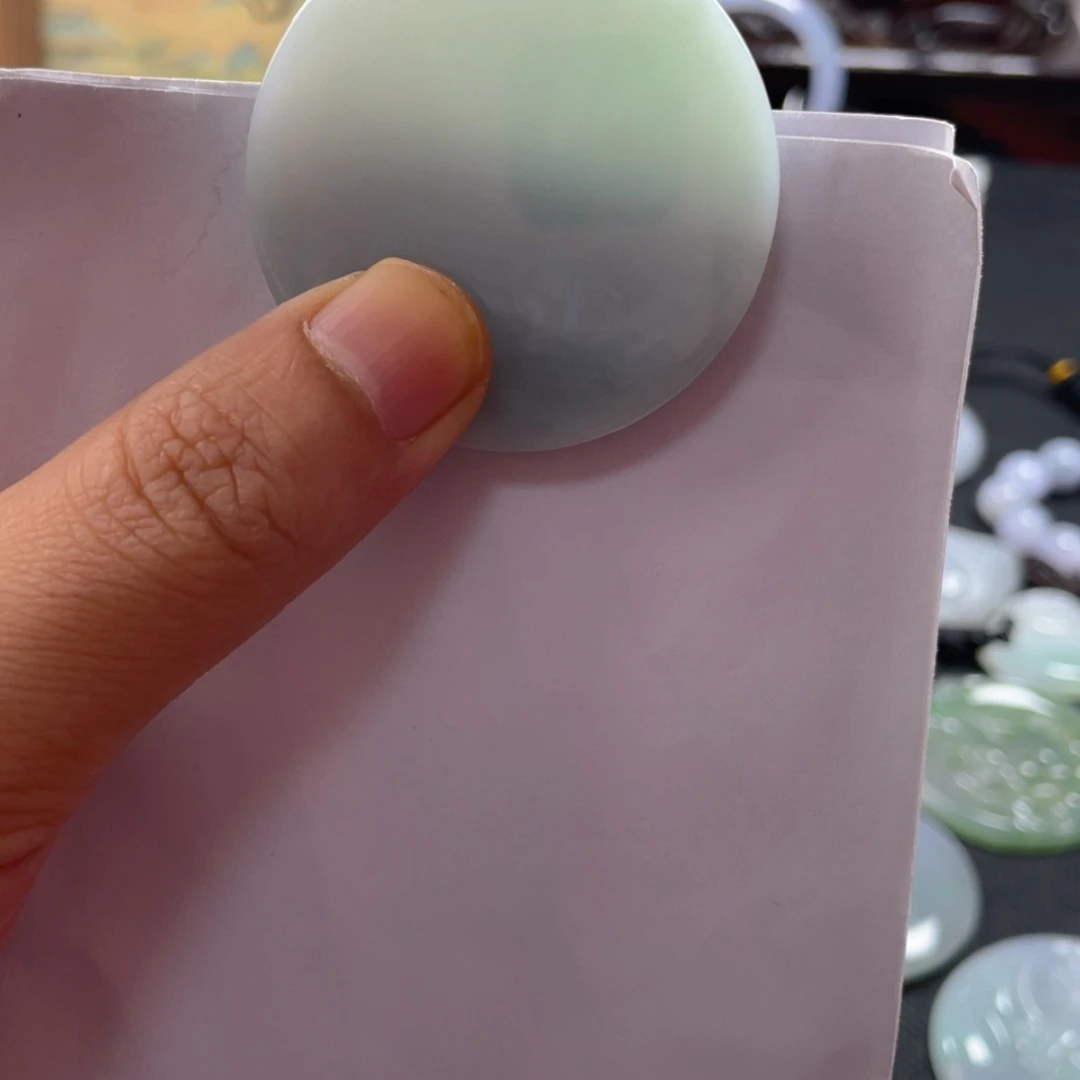 【闪购商品】翡翠颈饰未镶嵌冰晴无事圆牌