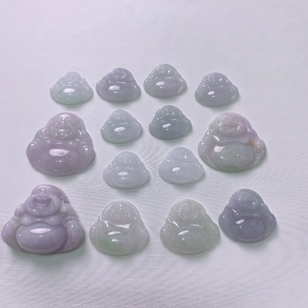 天然缅甸翡翠A货，冰种翡翠佛公  多样性发其一