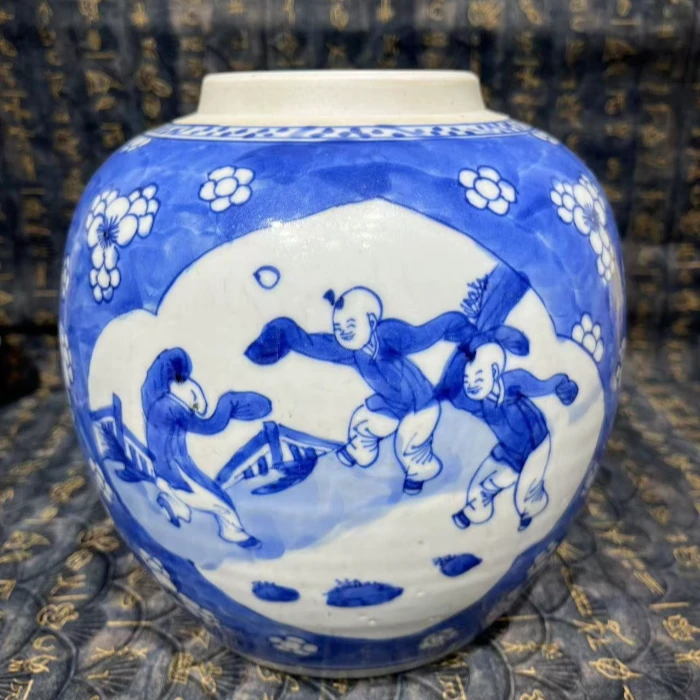 清   康熙   青花罐古陶瓷W-2211