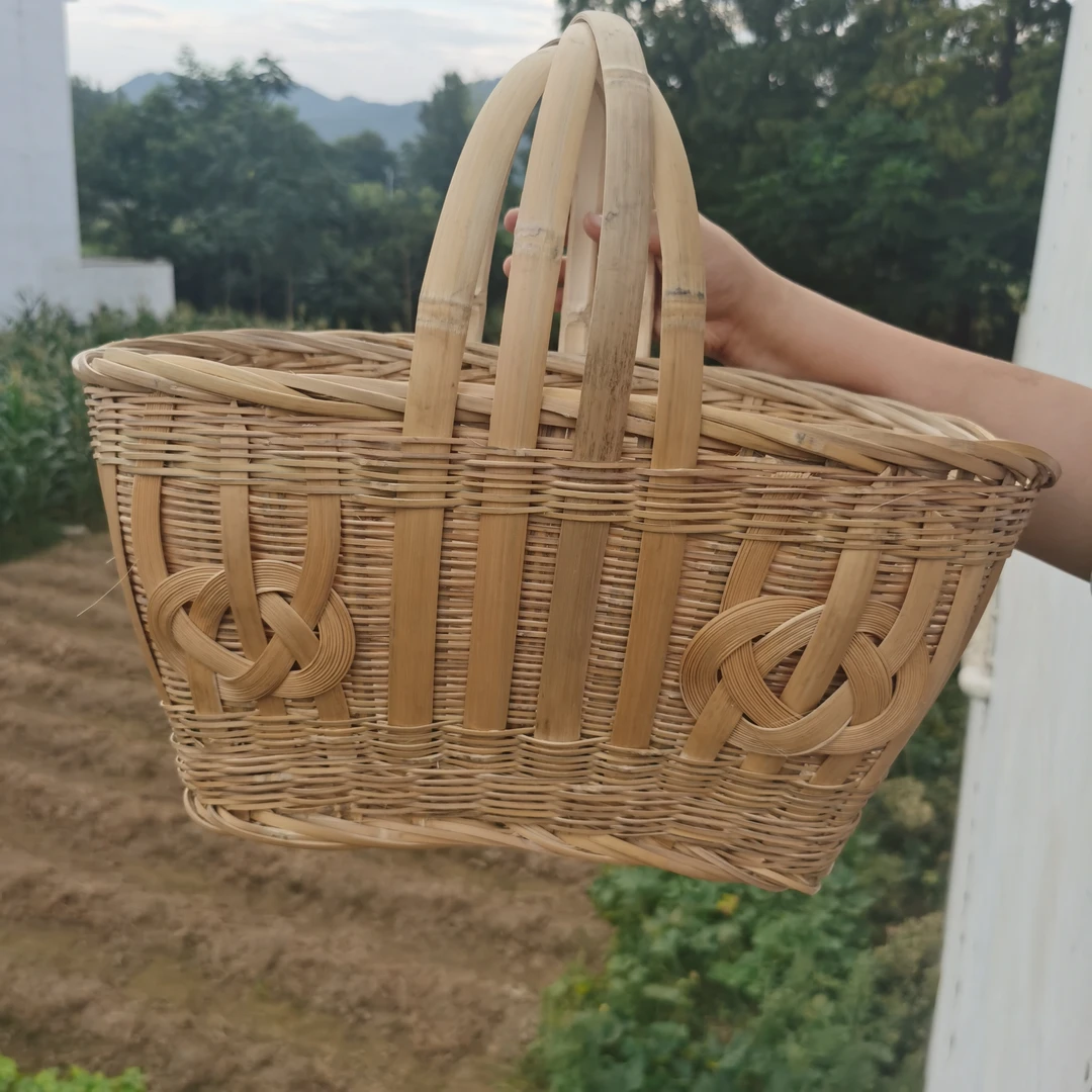 手工刮青款老师傅手工大号筐长45*宽25*高21厘米