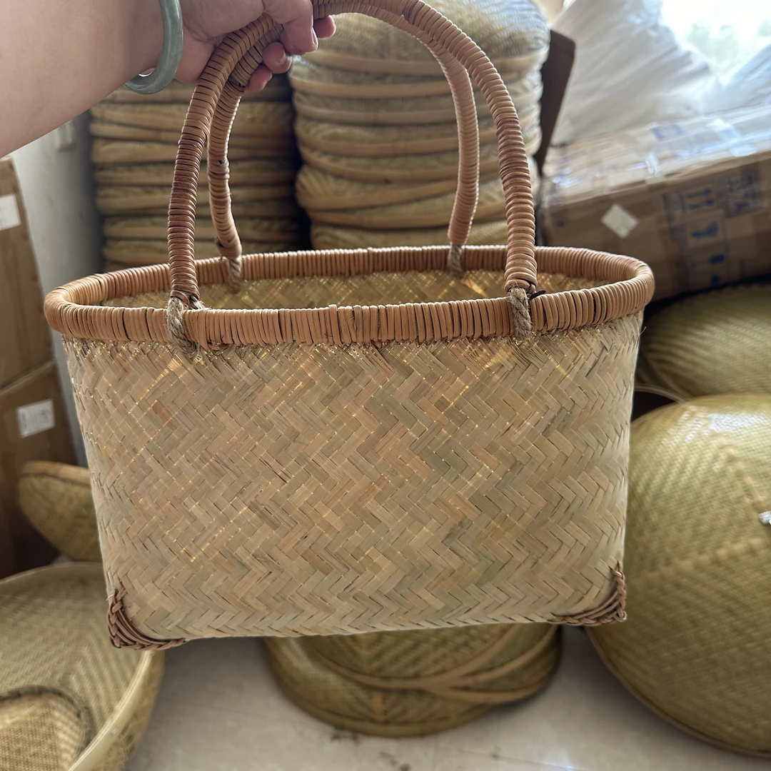 竹编菜篮大号42高26宽45长厘米