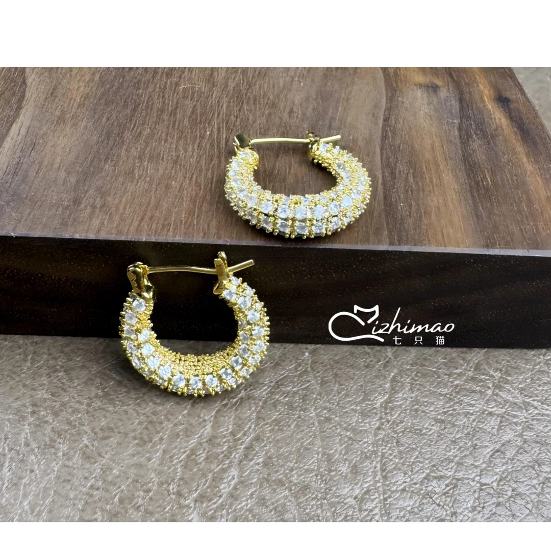 铜合金锆石耳饰 耳钉