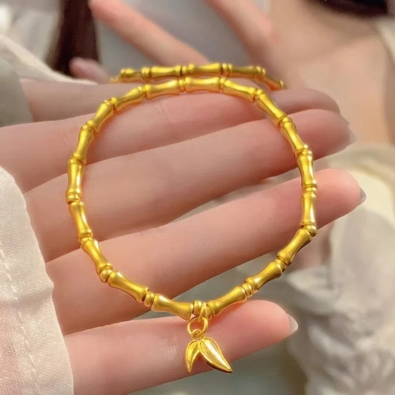 合金手链 轻奢素款竹节手链女款节节高升复古经典手链