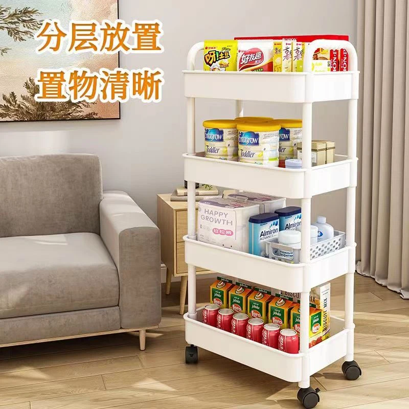 【厂家直发】四层置物架厨房卧室客厅移动方便小推车简约可移动