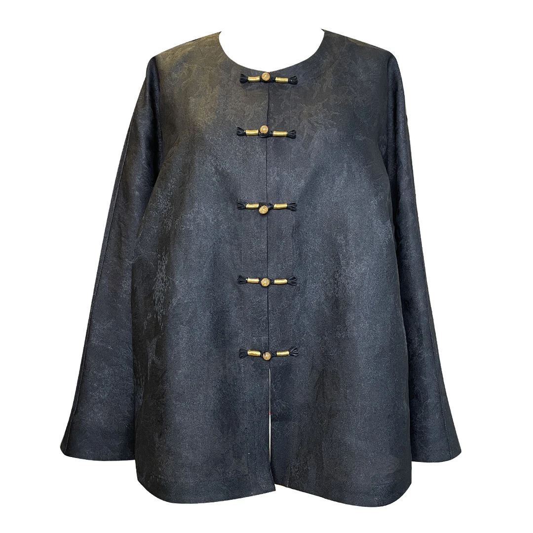 【戈莱薇】新中式国风复古四经绞罗香云纱宽松上衣开衫外套5502