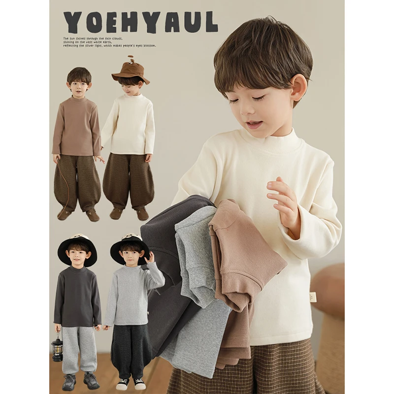 YOEHYAUL/幼悠冬二波贰【多色打底衫】保暖弹力针织打底衫 GD3798