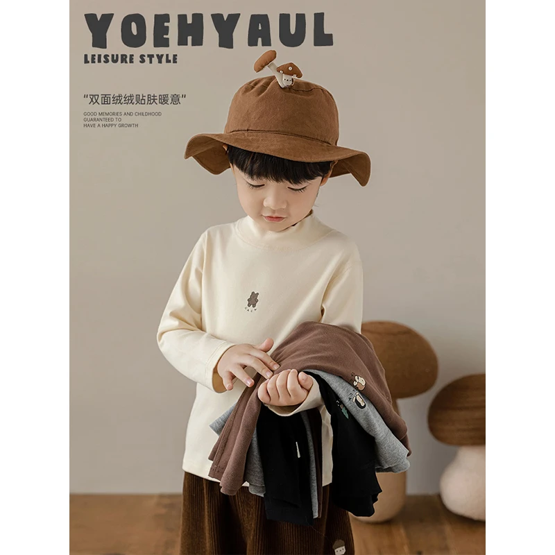 YOEHYAUL/幼悠贰冬四波【半高领绵绵打底衫】弹弹软软质感印花N4494