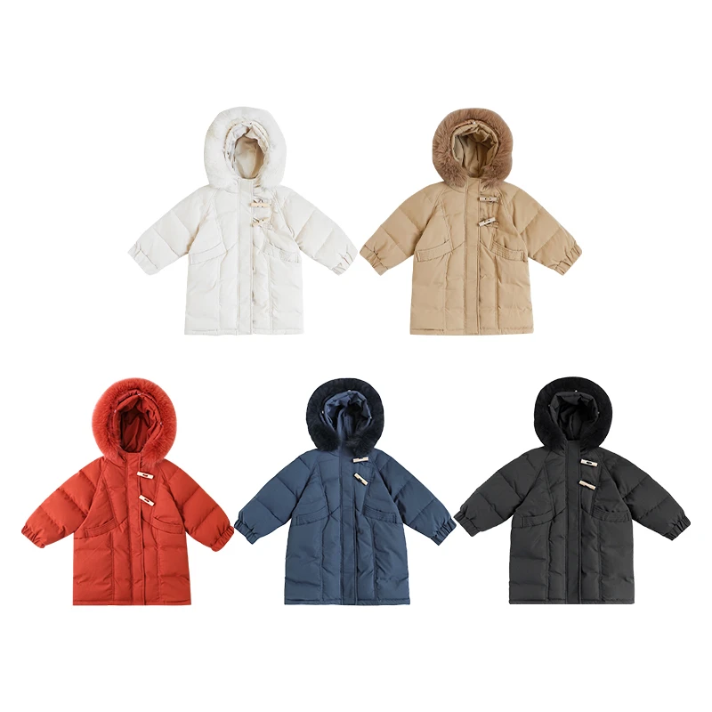 YOEHYAUL/幼悠【清货】幼悠 保暖冬季中长款加厚连帽羽绒服GD2122