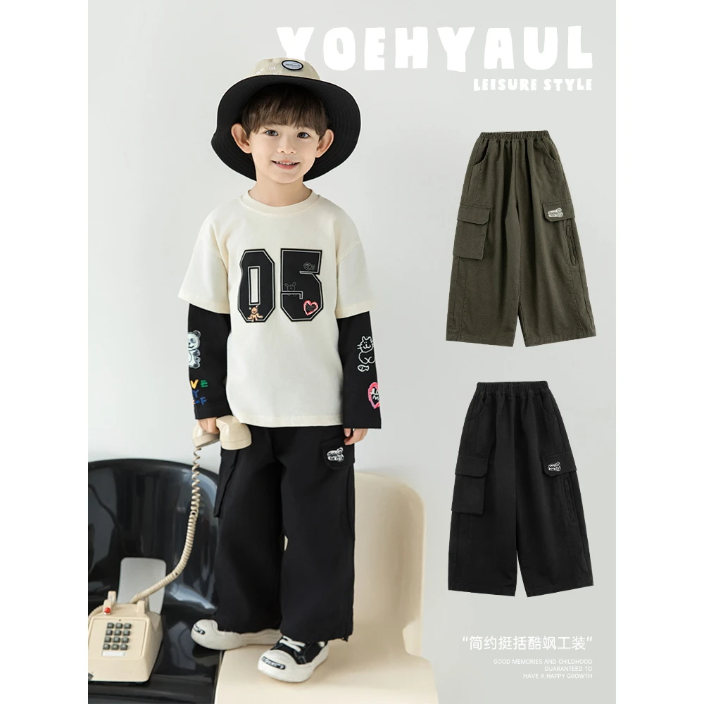 【2025年秋冬清】飒爽炫酷 定制泰迪绣标 可调节束脚工装裤N5181