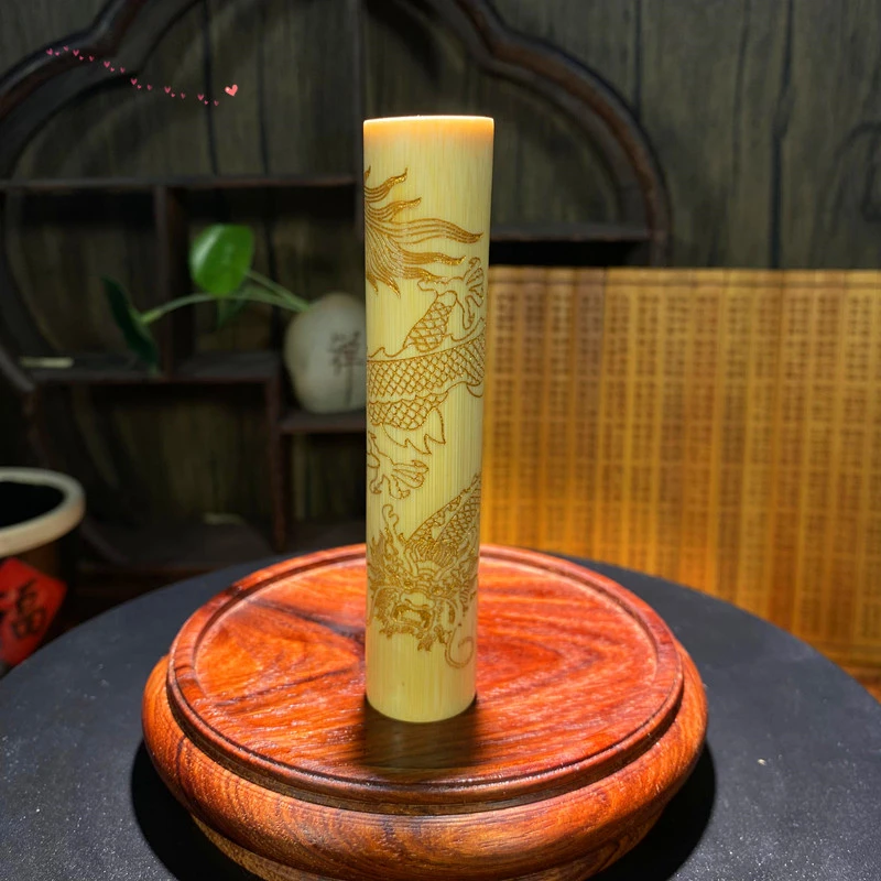 【小敏专用】大直径黄皮水晶料鎏金五爪金龙正圆实心竹送文玩大礼包