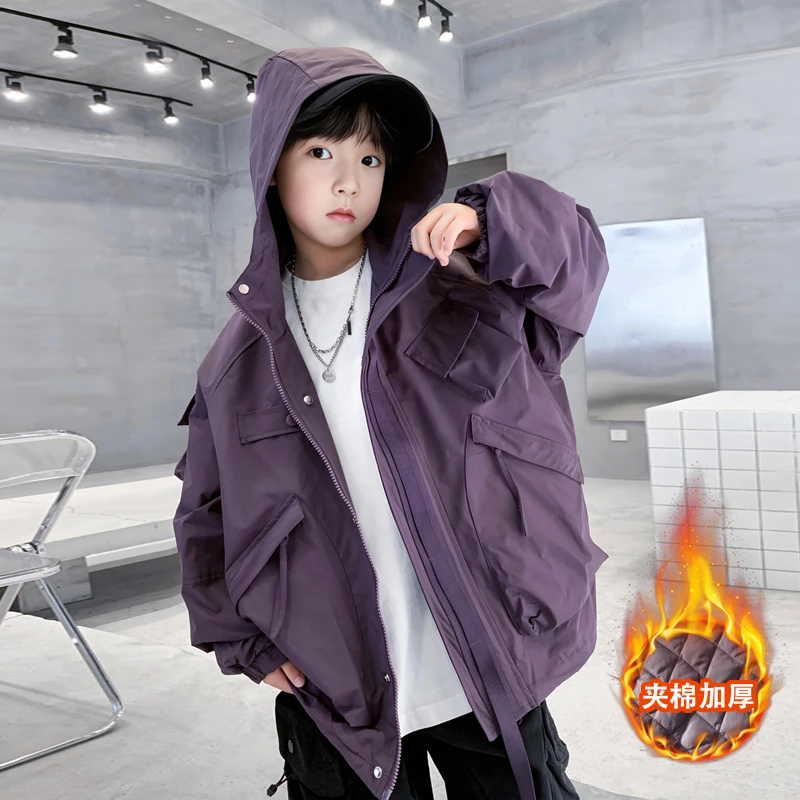 男童外套秋冬款2024新款中大童洋气时髦棉衣儿童冬季韩版保暖衣服