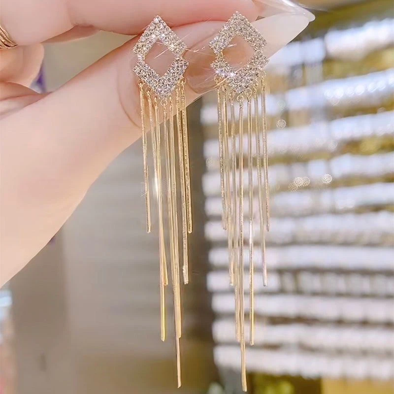 铜合金耳饰 【151号】超仙时尚女人味气质网红长款流苏耳环