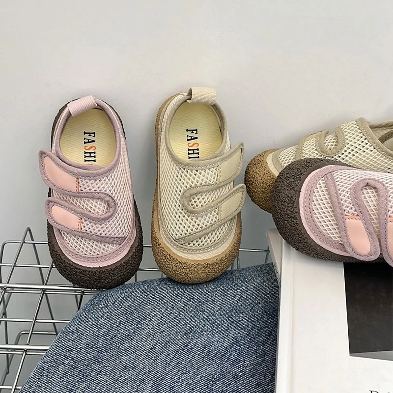 儿童网面透气运动鞋2024春夏款大洞镂空网鞋男女童防撞百搭板鞋潮