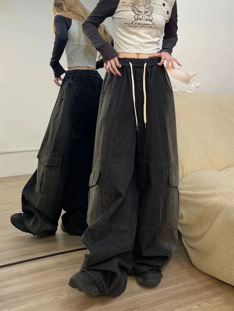 牛仔工装裤 复古