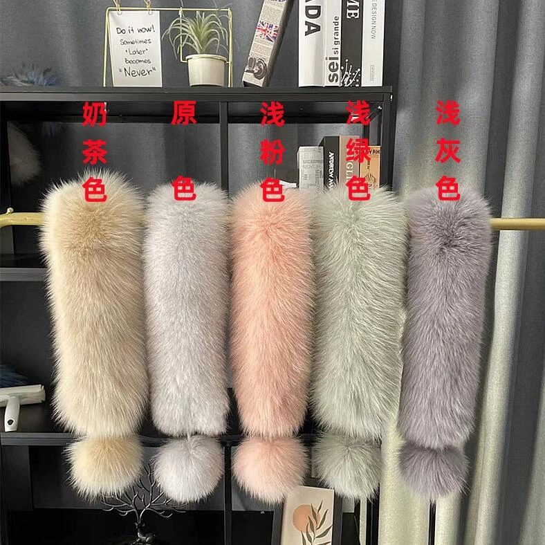 狐狸整皮毛围巾真毛围脖网红款百搭皮草冬季保暖脖套毛领支持定做