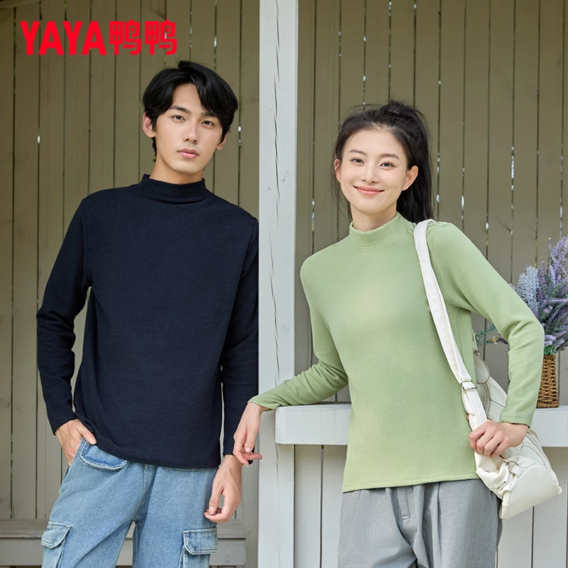 YAYA鸭鸭男女情侣内搭半高领户外卫衣打底衫-XCYMY