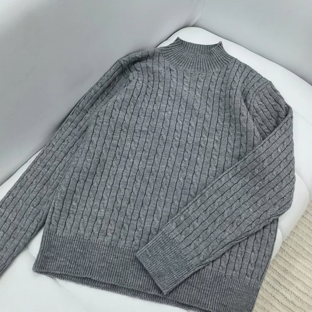 花花/3819-经典不过时麻花款气质针织毛衣