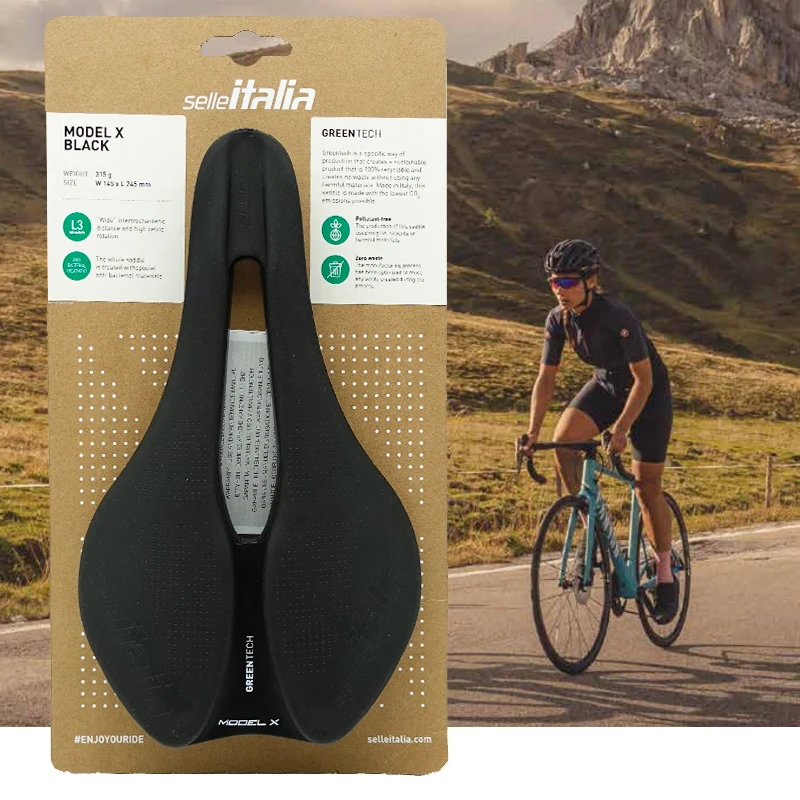 selle italia坐垫Model-X钢轨 黑色/灰色大中空骑行短鼻座垫公路