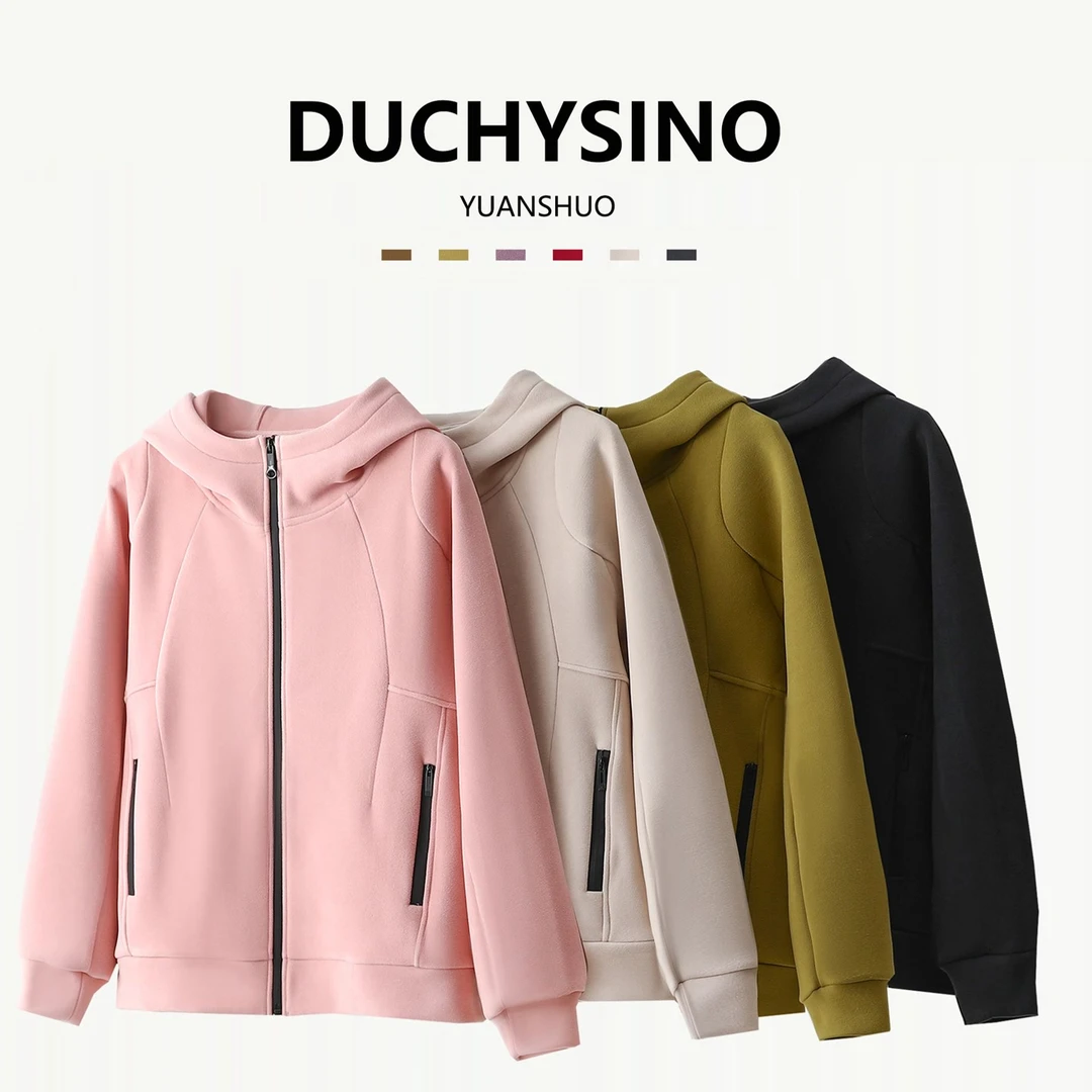 新防风保暖女士拉链衫连帽外套加绒 款号8230756 现货