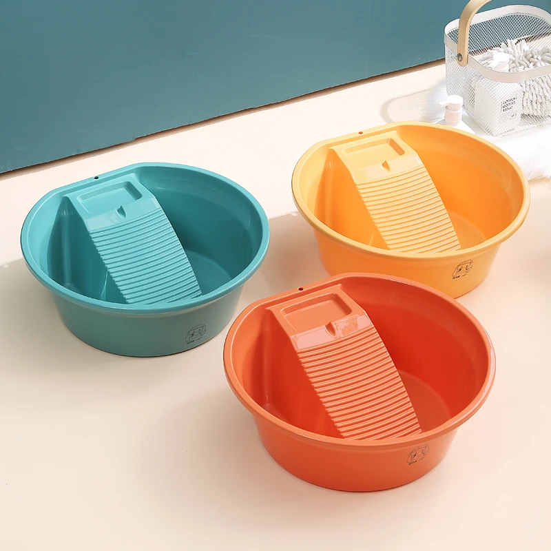 加厚搓衣盆带搓衣板的洗衣盆塑料大号洗衣服盆子成人婴儿家用宿舍