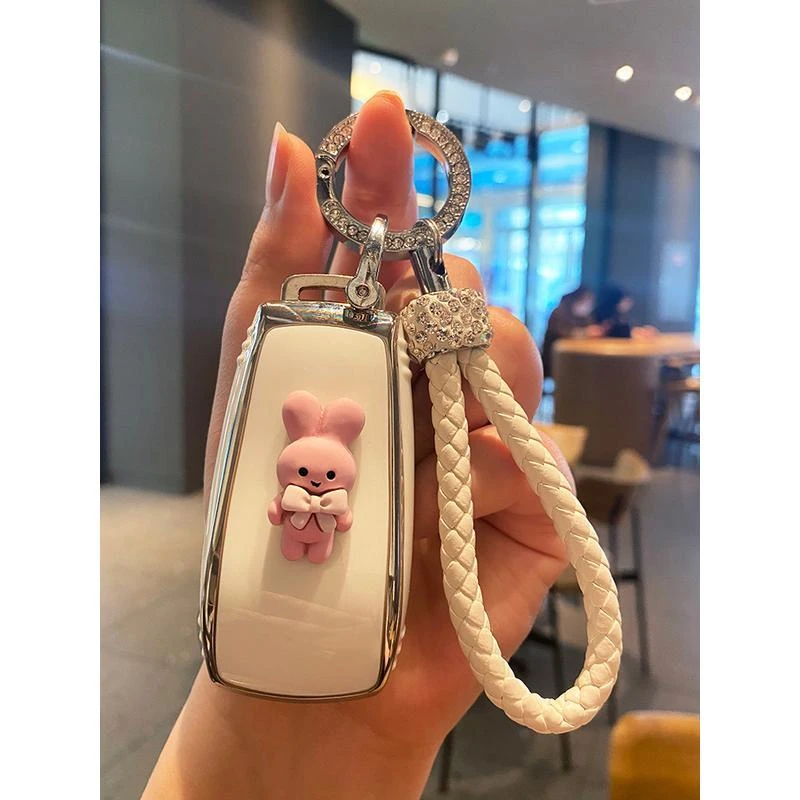 适用奔驰钥匙套c260l车e300l壳a200l包c200l级glc女glb可爱clagla