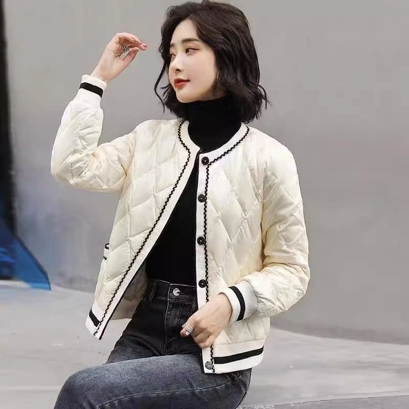 波司澄小香风轻薄羽绒服女2023年冬季新款时尚洋气小个子高级感菱