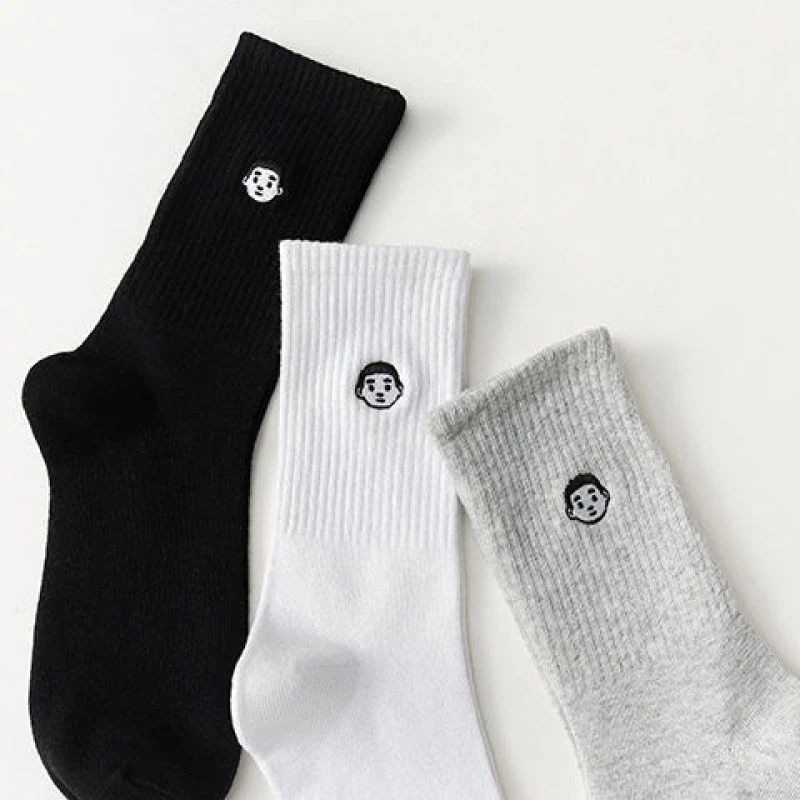 张子枫同款NB袜子男女秋冬款中筒韩版学院风黑白运动女长袜ins潮