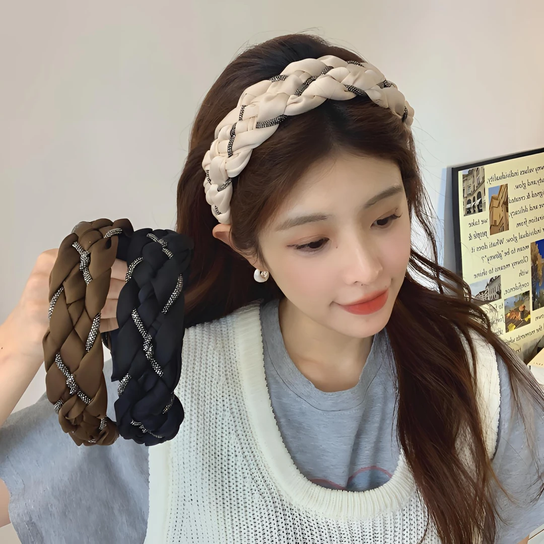 尚倪【Floats】轻奢高级感缎面水钻发箍高端气质发卡百搭女头箍发饰