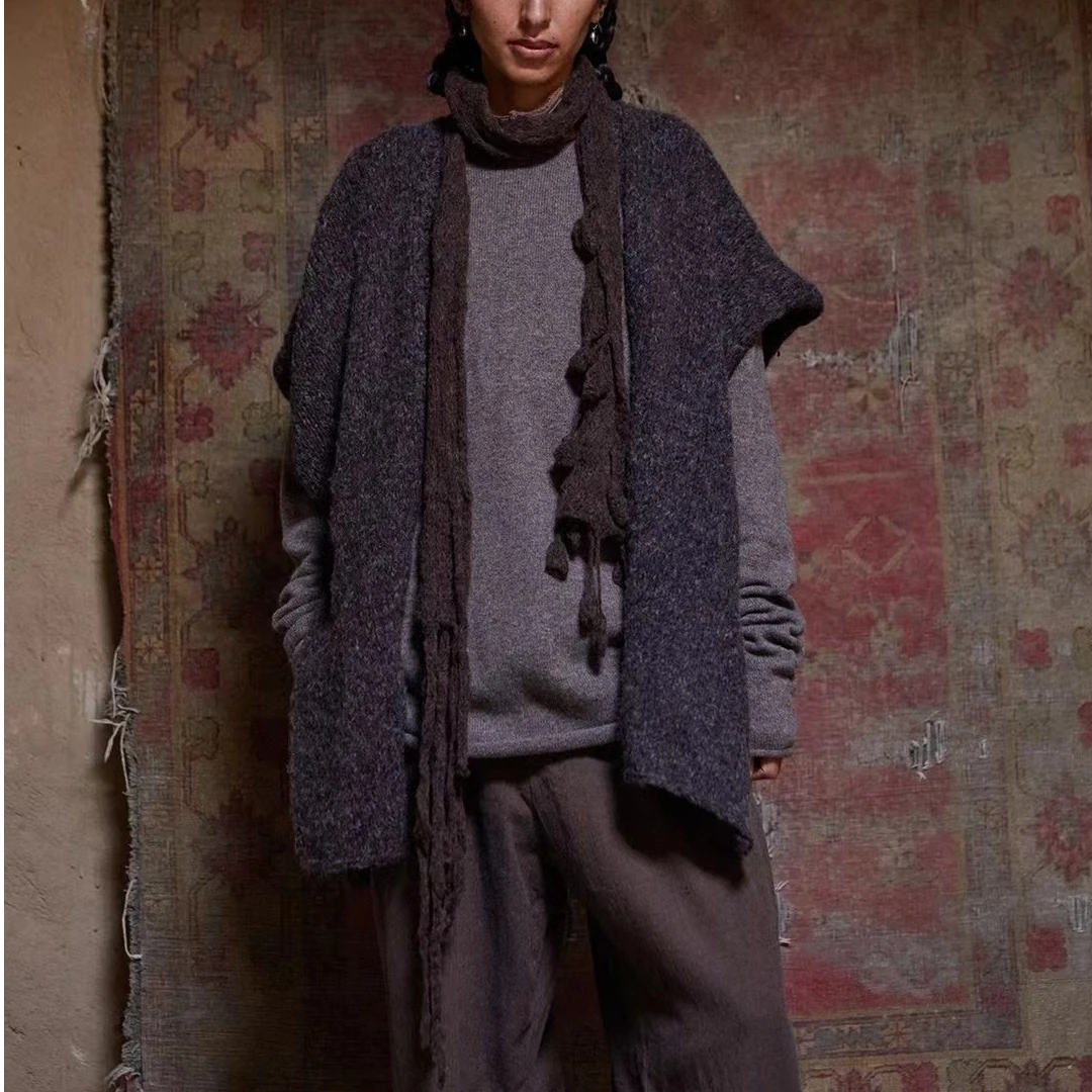 左岸迷香针织马甲7015休闲百搭复古宽松保暖秋冬