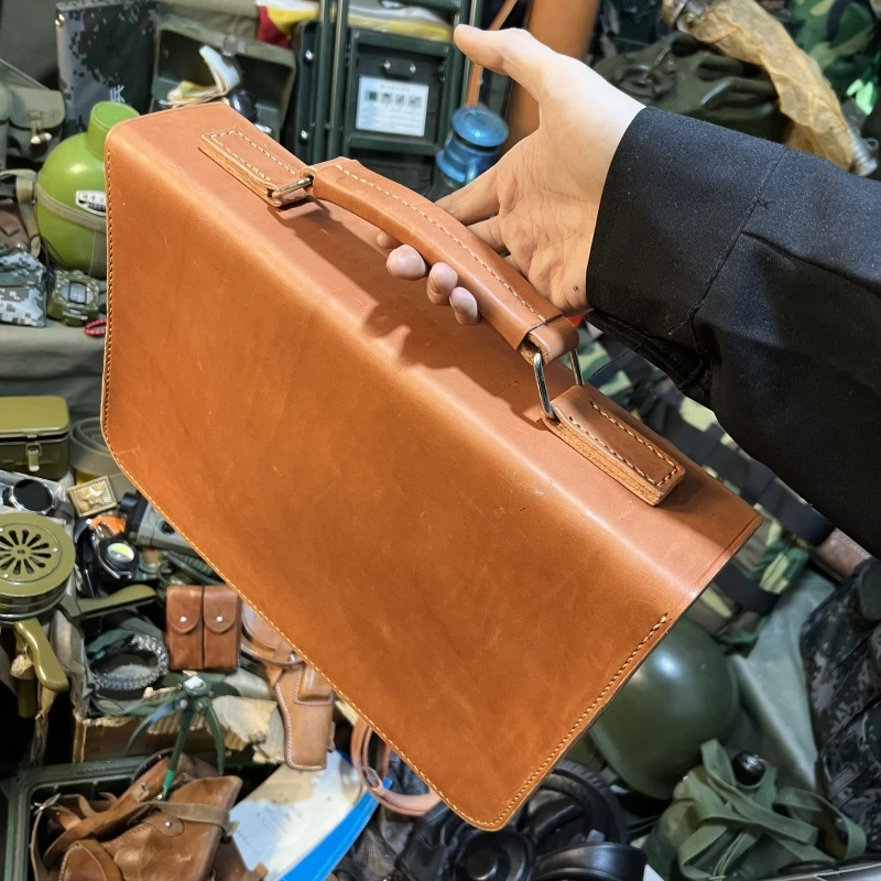 正品老货解放包牛皮挎包公文包