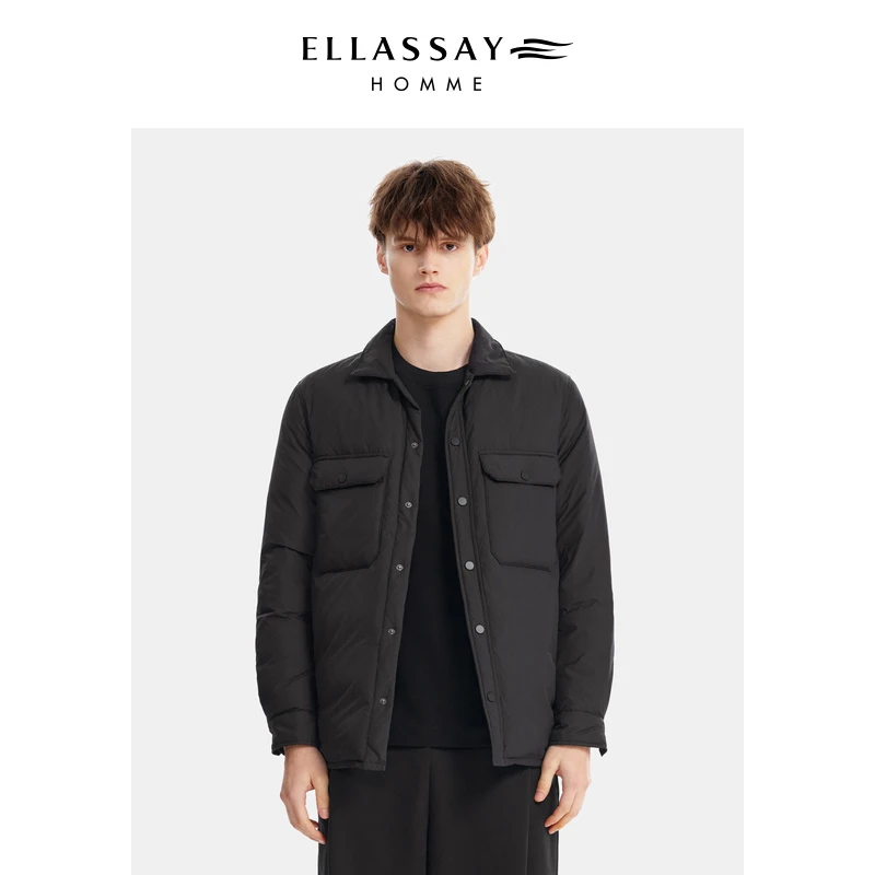 ELLASSAY歌力思男装冬新款保暖休闲鹅绒羽绒外套男EME344L00200